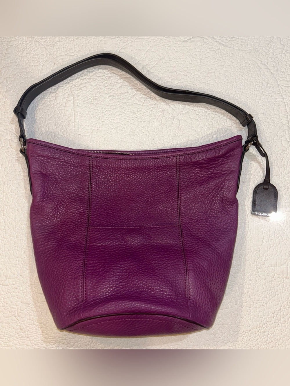 Cole Haan Parker Hobo plum hobo shoulder bag with tan interior